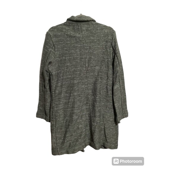 Sanctuary Gray Button Front Pea Coat Jacket Long Sleeve Collar Cotton Blousee - Picture 2 of 6